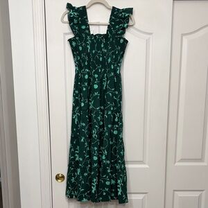 Hill House Nap Dress - Emerald Green Floral